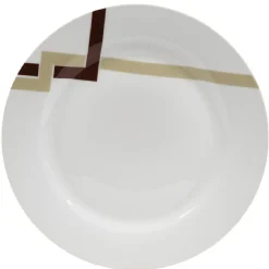 Gifi Vaisselle Et Accessoires De Table^Assiette plate blanche décor lignes