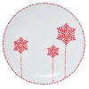 Gifi Vaisselle Et Accessoires De Table^Assiette plate blanche décor flocons rouges