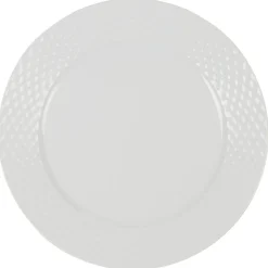 Gifi Vaisselle Et Accessoires De Table^Assiette plate blanche ronde aile damassée