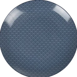 Gifi Vaisselle Et Accessoires De Table^Assiette plate bleu foncé motif vague seigaiha