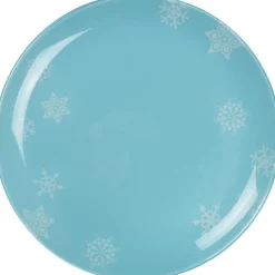 Gifi Vaisselle Et Accessoires De Table^Assiette plate bleue design flocon