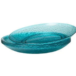 Gifi Vaisselle Et Accessoires De Table^Assiette plate bleue martelé x4