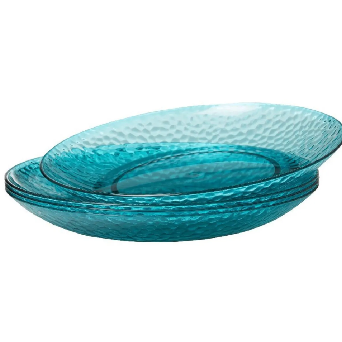 Gifi Vaisselle Et Accessoires De Table^Assiette plate bleue martelé x4