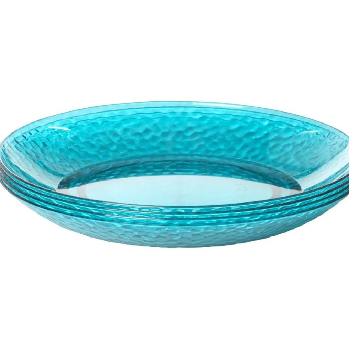 Gifi Vaisselle Et Accessoires De Table^Assiette plate bleue martelé x4