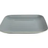 Gifi Vaisselle Et Accessoires De Table^Assiette plate carré en grès grise et blanche
