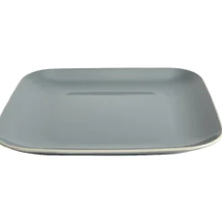 Gifi Vaisselle Et Accessoires De Table^Assiette plate carré en grès grise et blanche
