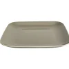Gifi Vaisselle Et Accessoires De Table^Assiette plate carré en grès taupe et blanche