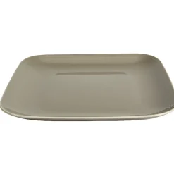 Gifi Vaisselle Et Accessoires De Table^Assiette plate carré en grès taupe et blanche