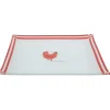 Gifi Vaisselle Et Accessoires De Table^Assiette plate carrée blanc et rouge design poule