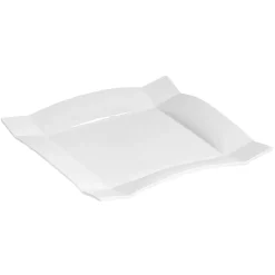 Gifi Vaisselle Et Accessoires De Table^Assiette plate carrée blanche en porcelaine
