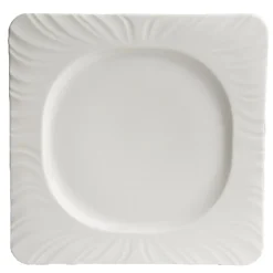 Gifi Vaisselle Et Accessoires De Table^Assiette plate carrée blanche avec intérieur rond Feston