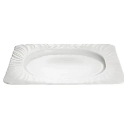 Gifi Vaisselle Et Accessoires De Table^Assiette plate carrée blanche avec intérieur rond Feston