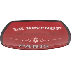 Gifi Vaisselle Et Accessoires De Table^Assiette plate carrée bords arrondis rouge Le bistrot