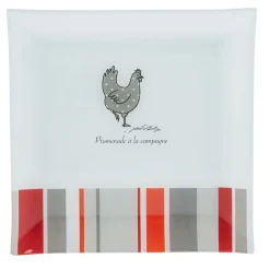 Gifi Vaisselle Et Accessoires De Table^Assiette plate carrée design poule