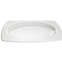 Gifi Vaisselle Et Accessoires De Table^Assiette plate carrée ivoire avec intérieur rond