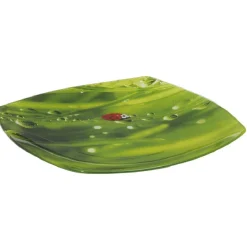 Gifi Vaisselle Et Accessoires De Table^Assiette plate carrée verte design coccinelle