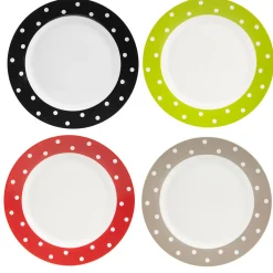 Gifi Vaisselle Et Accessoires De Table^Assiette plate colorée à pois x4