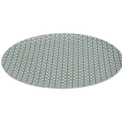 Gifi Vaisselle Et Accessoires De Table^Assiette plate décor géométrique vert d'eau