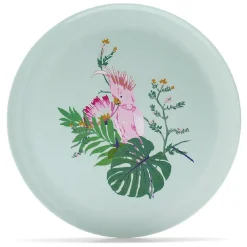 Gifi Vaisselle Et Accessoires De Table^Assiette plate décor oiseau et feuille jaune ou verte
