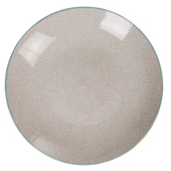 Gifi Vaisselle Et Accessoires De Table^Assiette plate design goutte beige liseré bleu clair