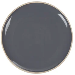Gifi Vaisselle Et Accessoires De Table^Assiette plate en faïence grise forme ronde
