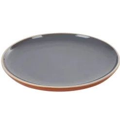 Gifi Vaisselle Et Accessoires De Table^Assiette plate en faïence grise forme ronde