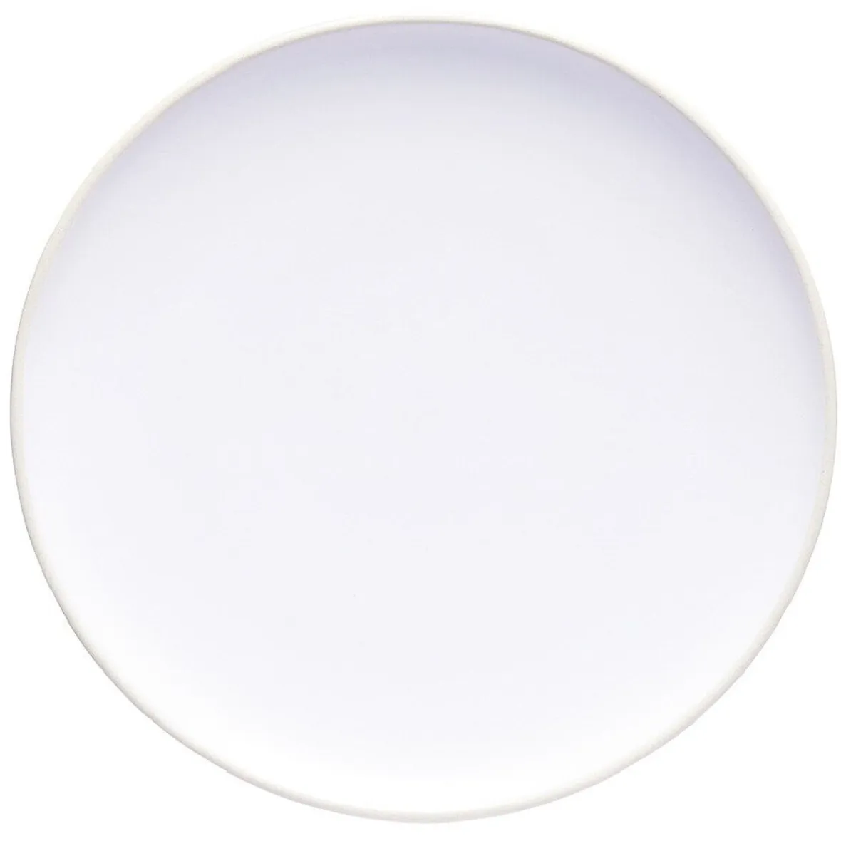 Gifi Vaisselle Et Accessoires De Table^Assiette plate en faïence blanc avec liseré crème