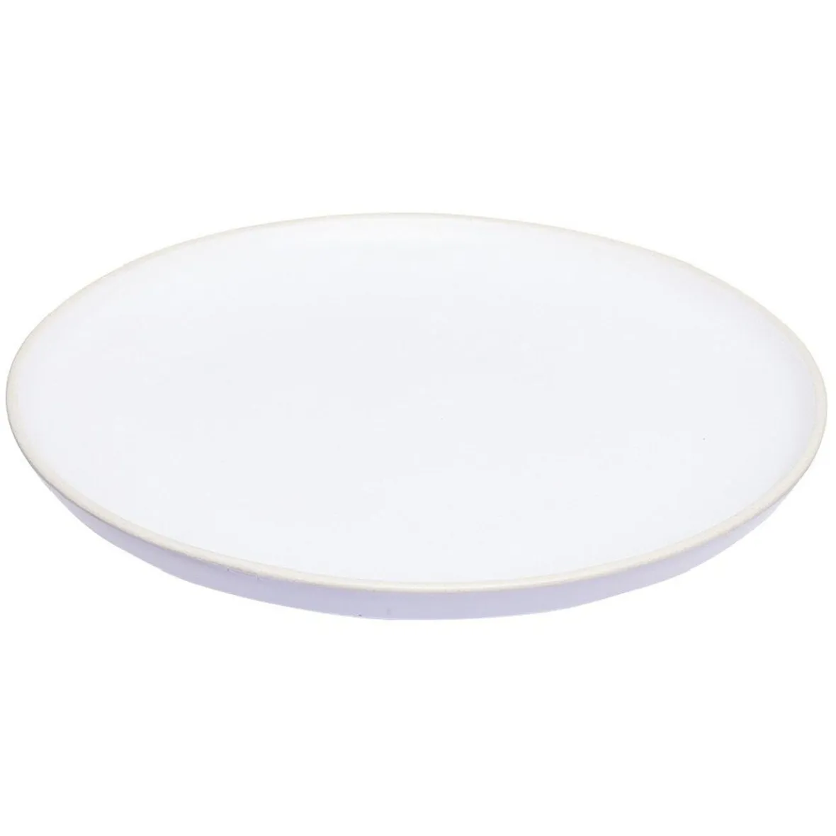 Gifi Vaisselle Et Accessoires De Table^Assiette plate en faïence blanc avec liseré crème