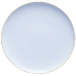 Gifi Vaisselle Et Accessoires De Table^Assiette plate en faïence bleu turquoise avec liseré crème