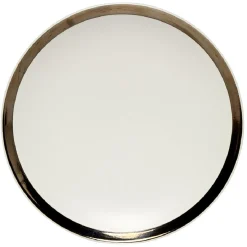 Gifi Vaisselle Et Accessoires De Table^Assiette plate en faïence avec liseré doré