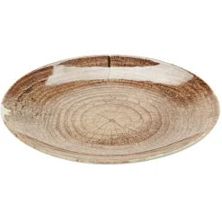 Gifi Vaisselle Et Accessoires De Table^Assiette plate en faïence imitation bois Ø25 cm