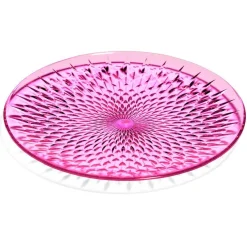 Gifi Vaisselle Et Accessoires De Table^Assiette plate en plastique rose effet martelé