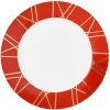 Gifi Vaisselle Et Accessoires De Table^Assiette plate en porcelaine rouge détail doré