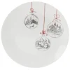 Gifi Vaisselle Et Accessoires De Table^Assiette plate en porcelaine motif boule de Noël