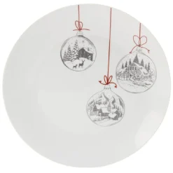 Gifi Vaisselle Et Accessoires De Table^Assiette plate en porcelaine motif boule de Noël