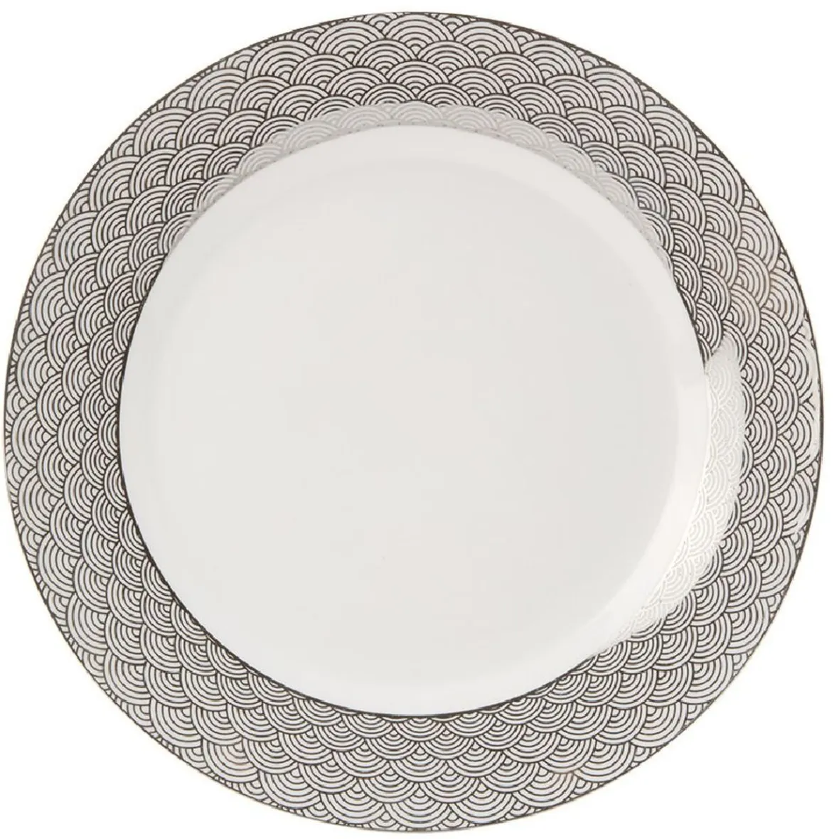 Gifi Vaisselle Et Accessoires De Table^Assiette plate en porcelaine motif argenté