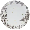 Gifi Vaisselle Et Accessoires De Table^Assiette plate en porcelaine blanche motif végétal marron