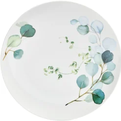 Gifi Vaisselle Et Accessoires De Table^Assiette plate en porcelaine blanc et vert