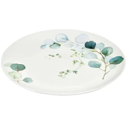 Gifi Vaisselle Et Accessoires De Table^Assiette plate en porcelaine blanc et vert