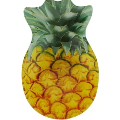 Gifi Vaisselle Et Accessoires De Table^Assiette plate en verre forme ananas jaune vert