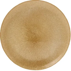 Gifi Vaisselle Et Accessoires De Table^Assiette plate en verre strié doré