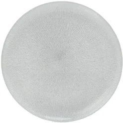 Gifi Vaisselle Et Accessoires De Table^Assiette plate en verre strié gris argenté