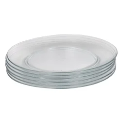 Gifi Vaisselle Et Accessoires De Table^Assiette plate en verre transparent x6