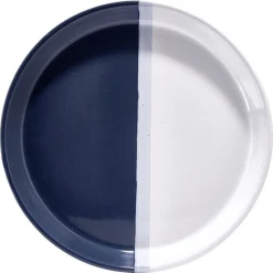 Gifi Vaisselle Et Accessoires De Table^Assiette plate faïence blanc et gris Ø26cm