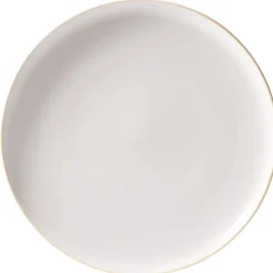 Gifi Vaisselle Et Accessoires De Table^Assiette plate faïence gris avec liseré crème