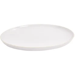 Gifi Vaisselle Et Accessoires De Table^Assiette plate faïence gris avec liseré crème