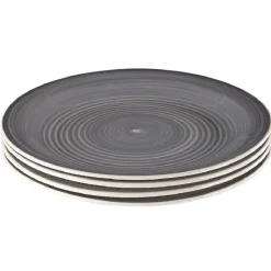 Gifi Vaisselle Et Accessoires De Table^Assiette plate gris effet spirale x4