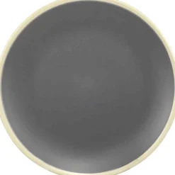 Gifi Vaisselle Et Accessoires De Table^Assiette plate grise bordures blanches