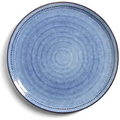 Gifi Vaisselle Et Accessoires De Table^Assiette plate grès bleu Ø27,5cm