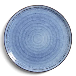 Gifi Vaisselle Et Accessoires De Table^Assiette plate grès bleu Ø27,5cm